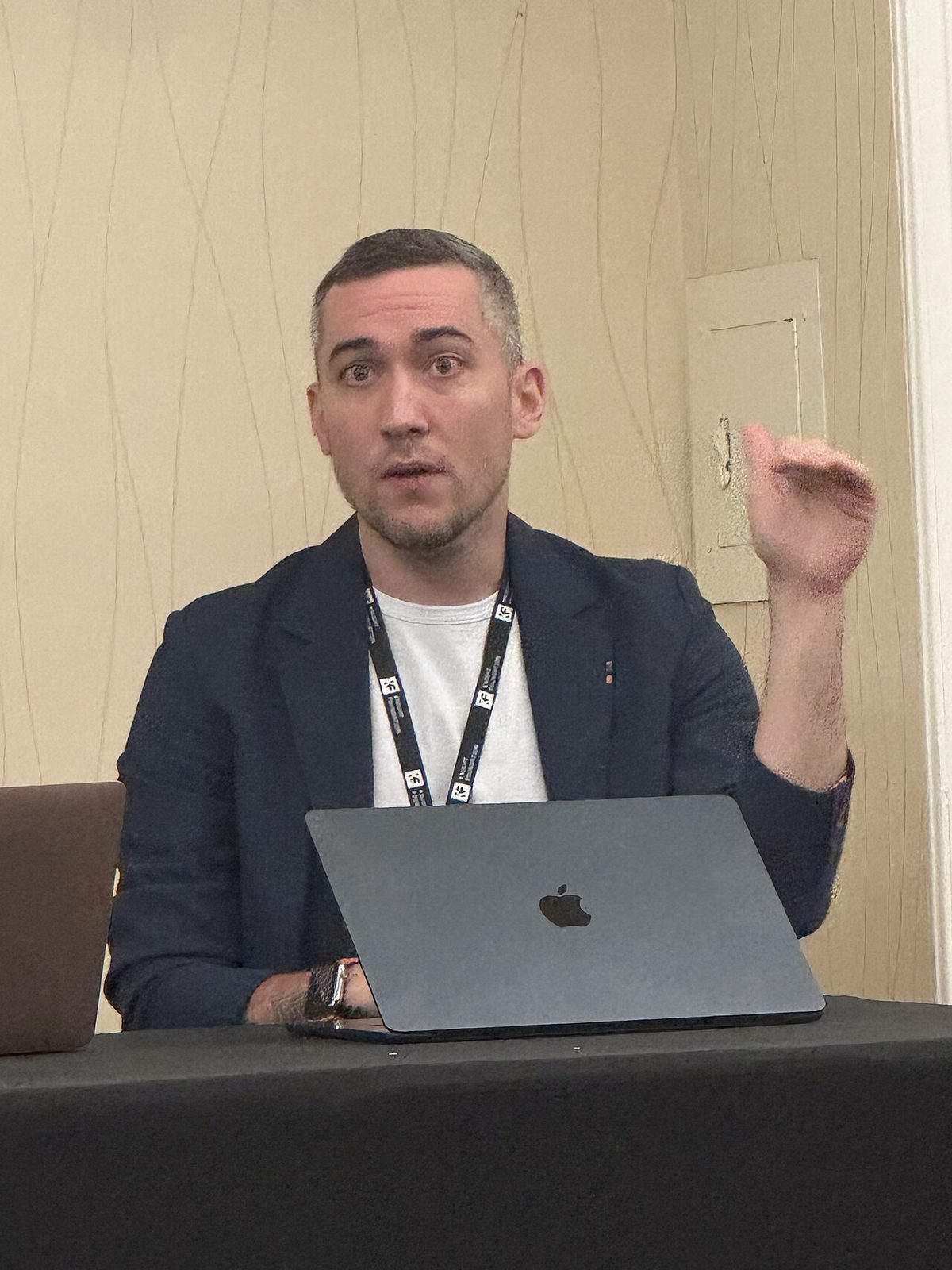 Yoel Roth, Twitter’s former head of trust and safety, at the 2025 Knight Media Forum.